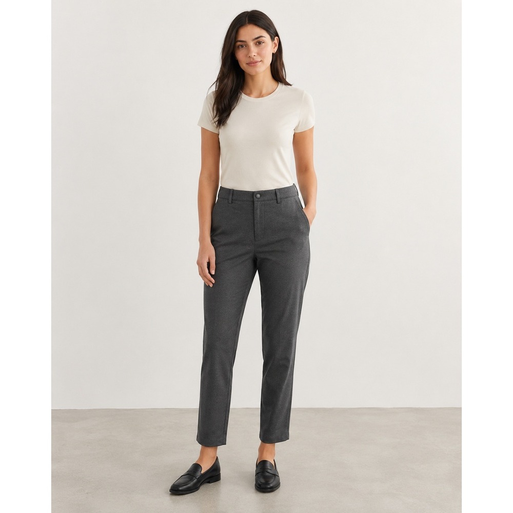 Uniqlo Smart Ankle Pants S Grey Tapered Stretch Business Casual Corporate Core